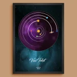 Galaxy Solarni Sistem za Datum - Personalizovani Poster solarni sistem za datum poklon za godišnjicu prikaz 4