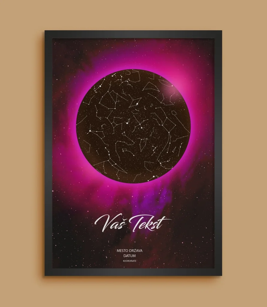 Eclipse Mapa Zvezda - Dramatična Personalizovana Mapa personalizovana mapa zvezda poklon prikaz 3