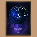 Galaxy Solarni Sistem za Datum - Personalizovani Poster solarni sistem za datum poklon za godišnjicu prikaz 18