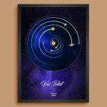 Galaxy Solarni Sistem za Datum - Personalizovani Poster solarni sistem za datum poklon za godišnjicu prikaz 17