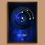 Galaxy Solarni Sistem za Datum - Personalizovani Poster solarni sistem za datum poklon za godišnjicu prikaz 14