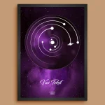 Galaxy Solarni Sistem za Datum - Personalizovani Poster solarni sistem za datum poklon za godišnjicu prikaz 12