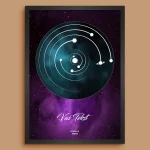 Galaxy Solarni Sistem za Datum - Personalizovani Poster solarni sistem za datum poklon za godišnjicu prikaz 9