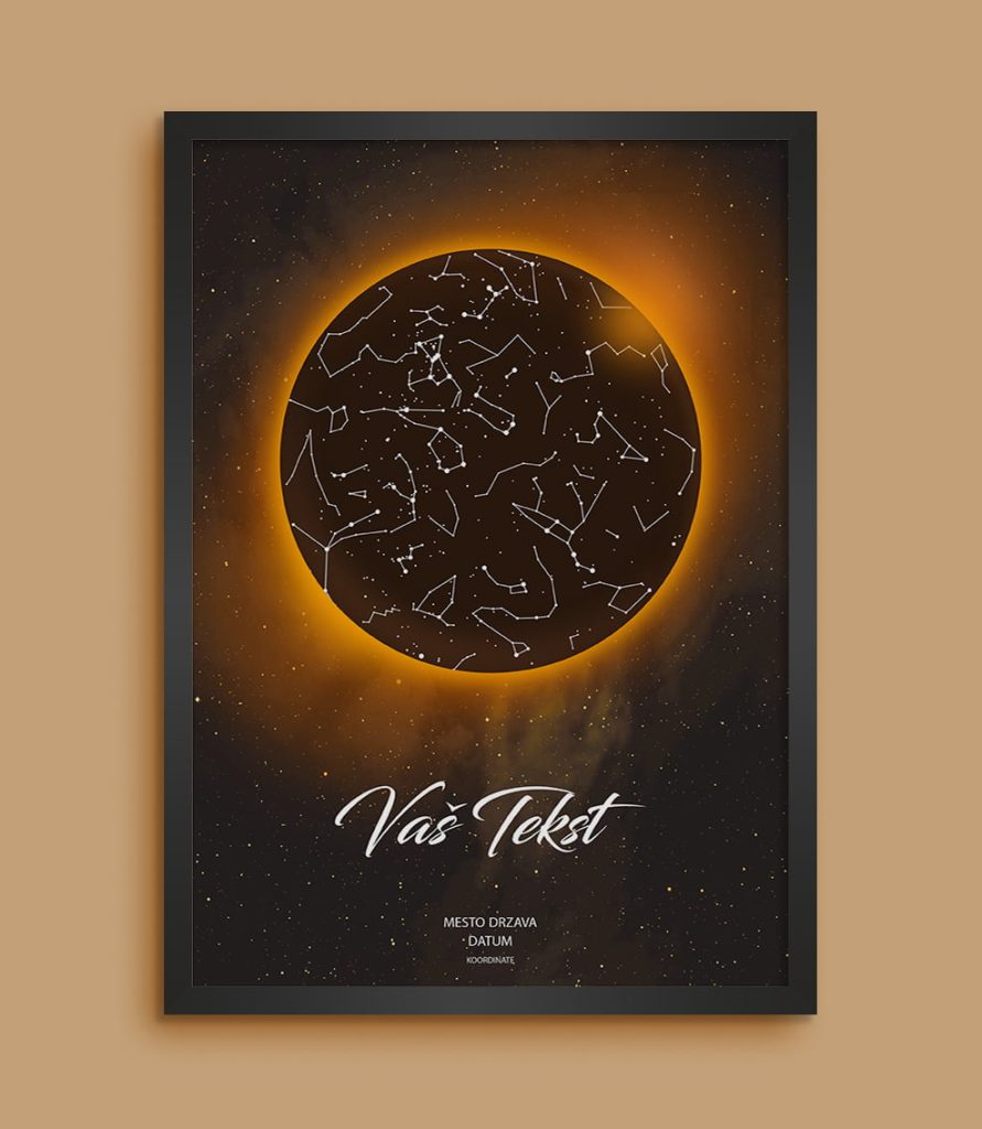Eclipse Mapa Zvezda - Dramatična Personalizovana Mapa personalizovana mapa zvezda poklon prikaz 2
