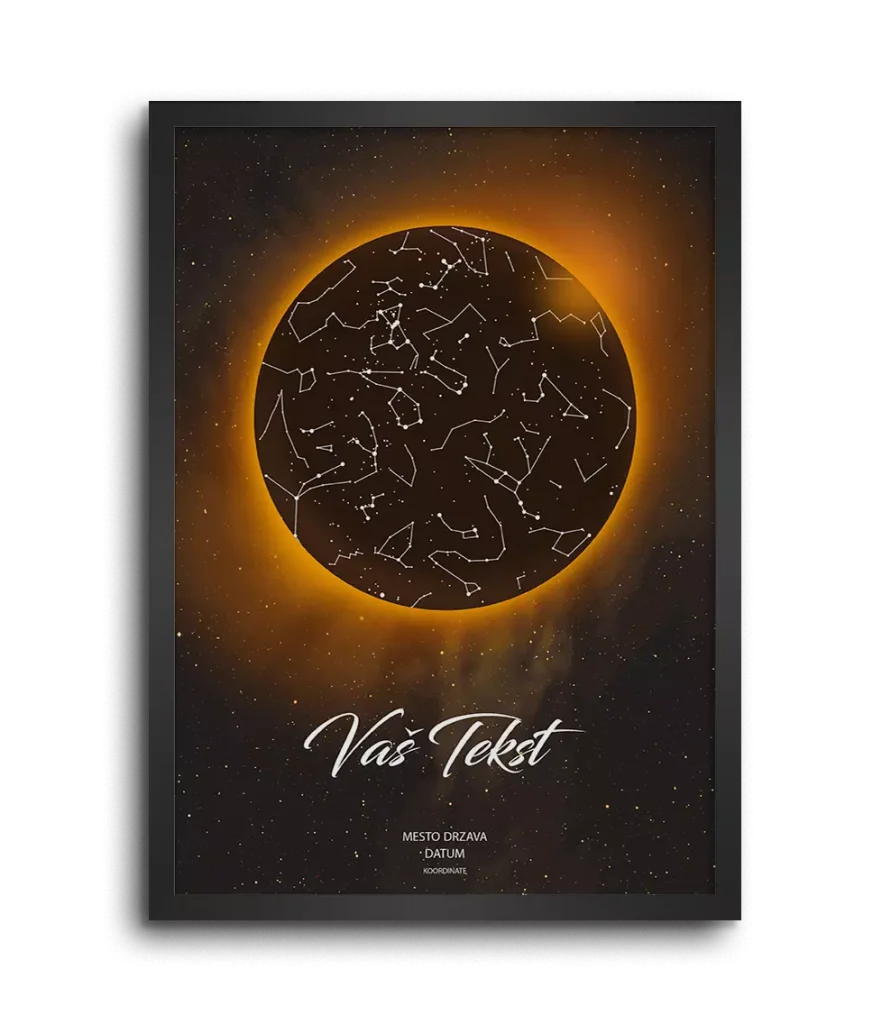 Eclipse Mapa Zvezda - Dramatična Personalizovana Mapa personalizovana mapa zvezda poklon